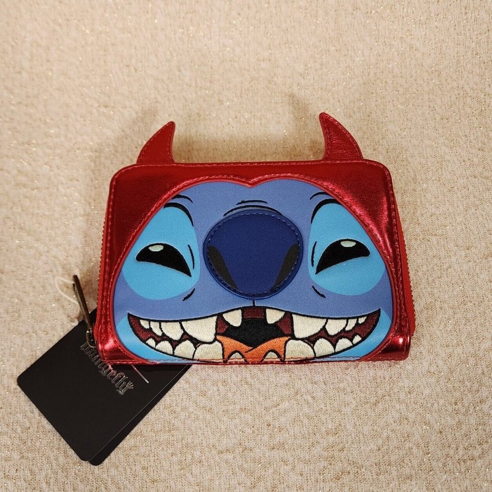 Loungefly Disney Lilo and Stitch Devil Costume Halloween Zip Around Wallet NEW - Picture 6 of 13